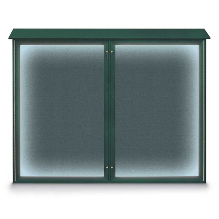 United Visual Products Triple Door Enclosed Indoor Letterboard UV1128-GOLD-GREEN